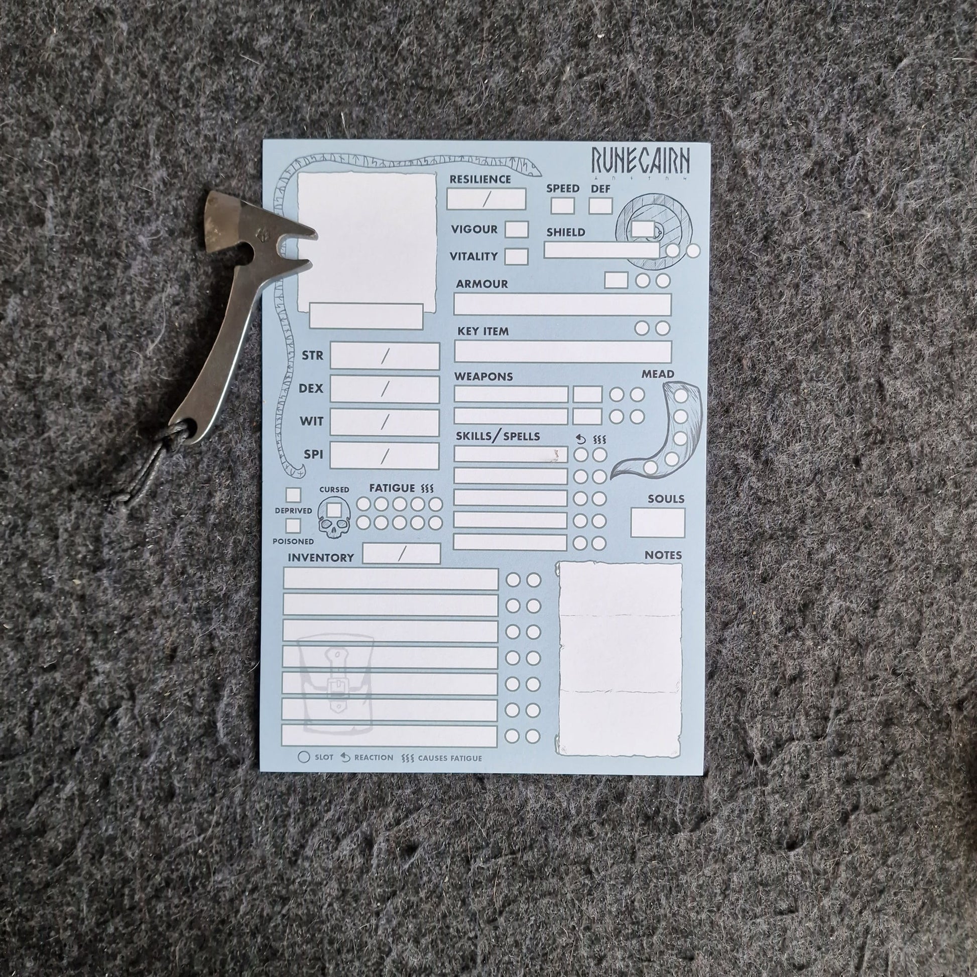 By Odins Beard: Runecairn Character Sheets - Pack of 10